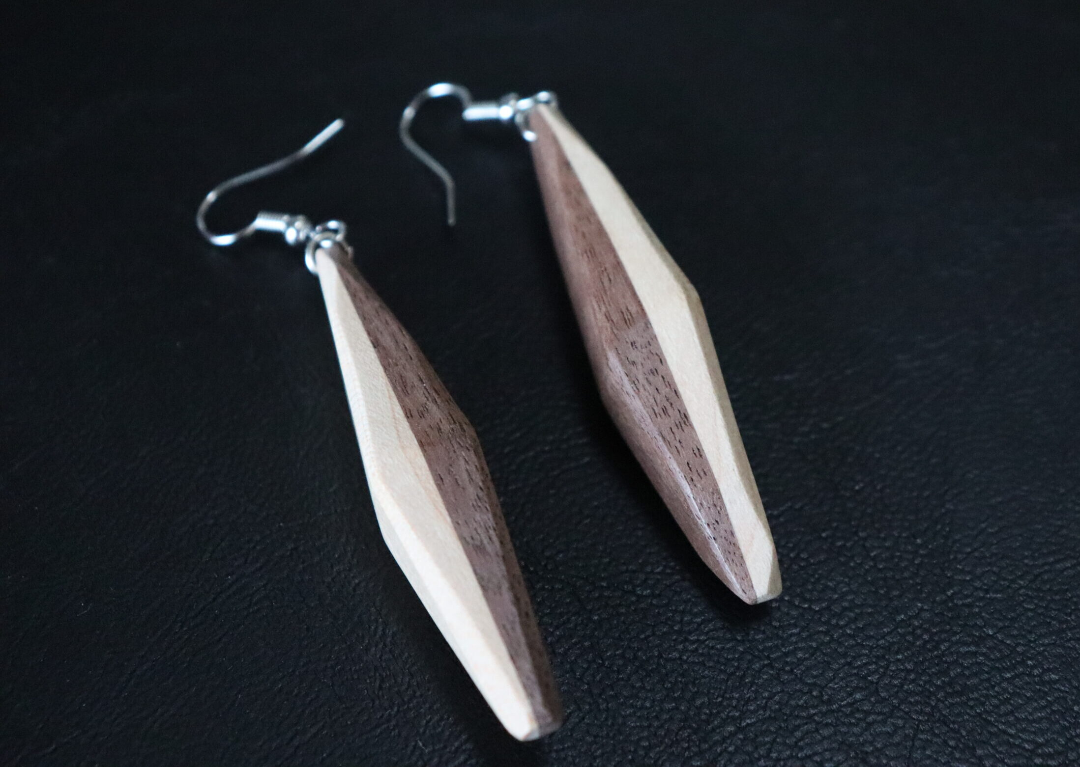 イタヤカエデ＆ブラックウォールナットのピアス