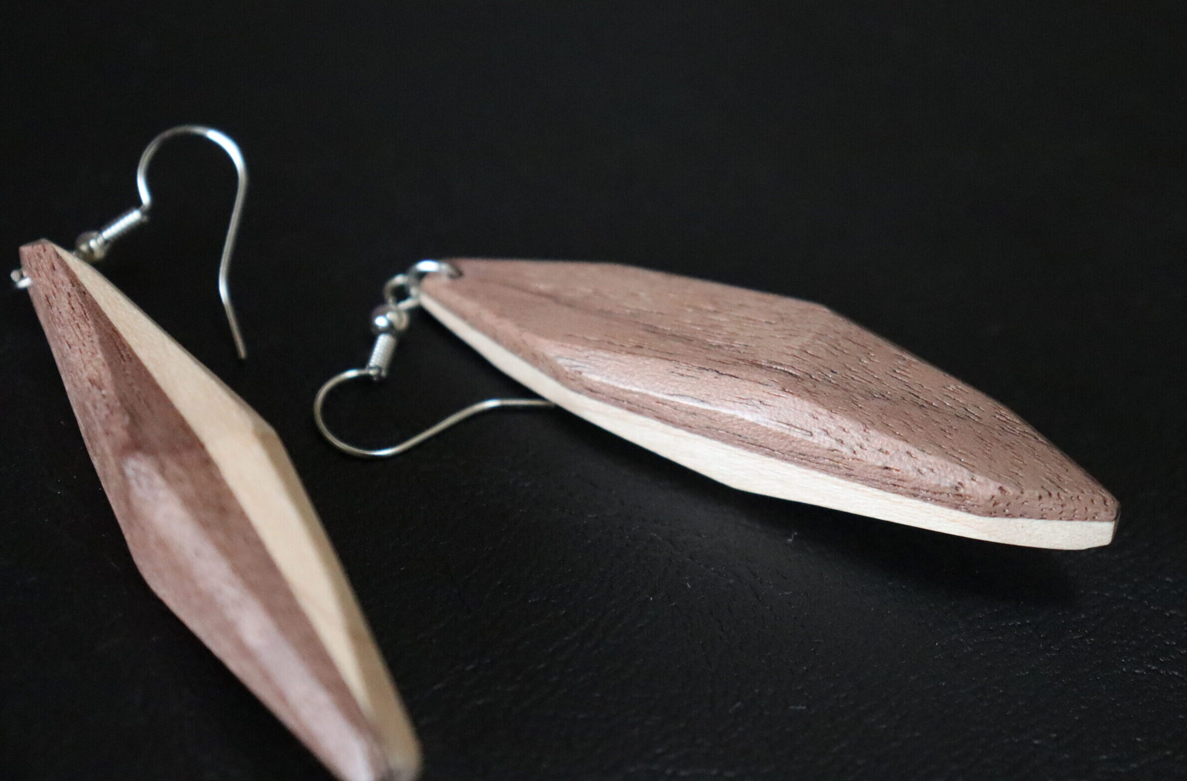 イタヤカエデ＆ブラックウォールナットのピアス