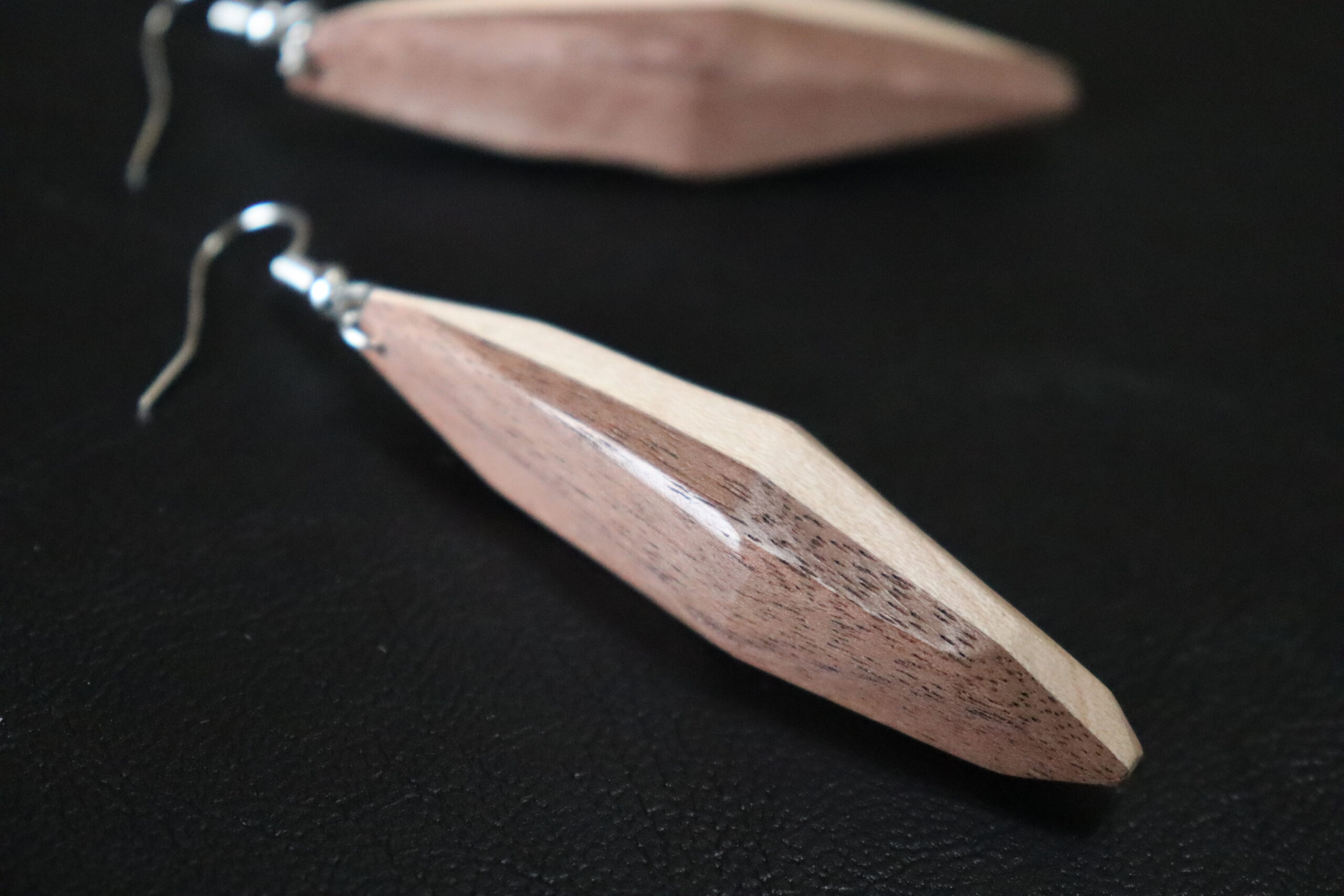 イタヤカエデ＆ブラックウォールナットのピアス